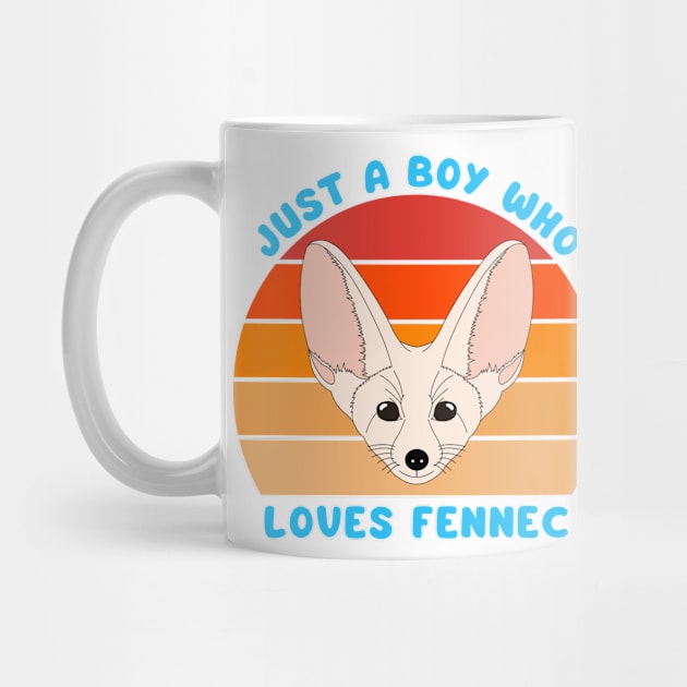 Vintage Just a boy who loves fennec. Cute little fox. by Cute Tees Kawaii